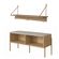 Kit Banco Sapateira e Cabideiro com Prateleira Oslo Artesano MDP Hanover Base Metal Dourado